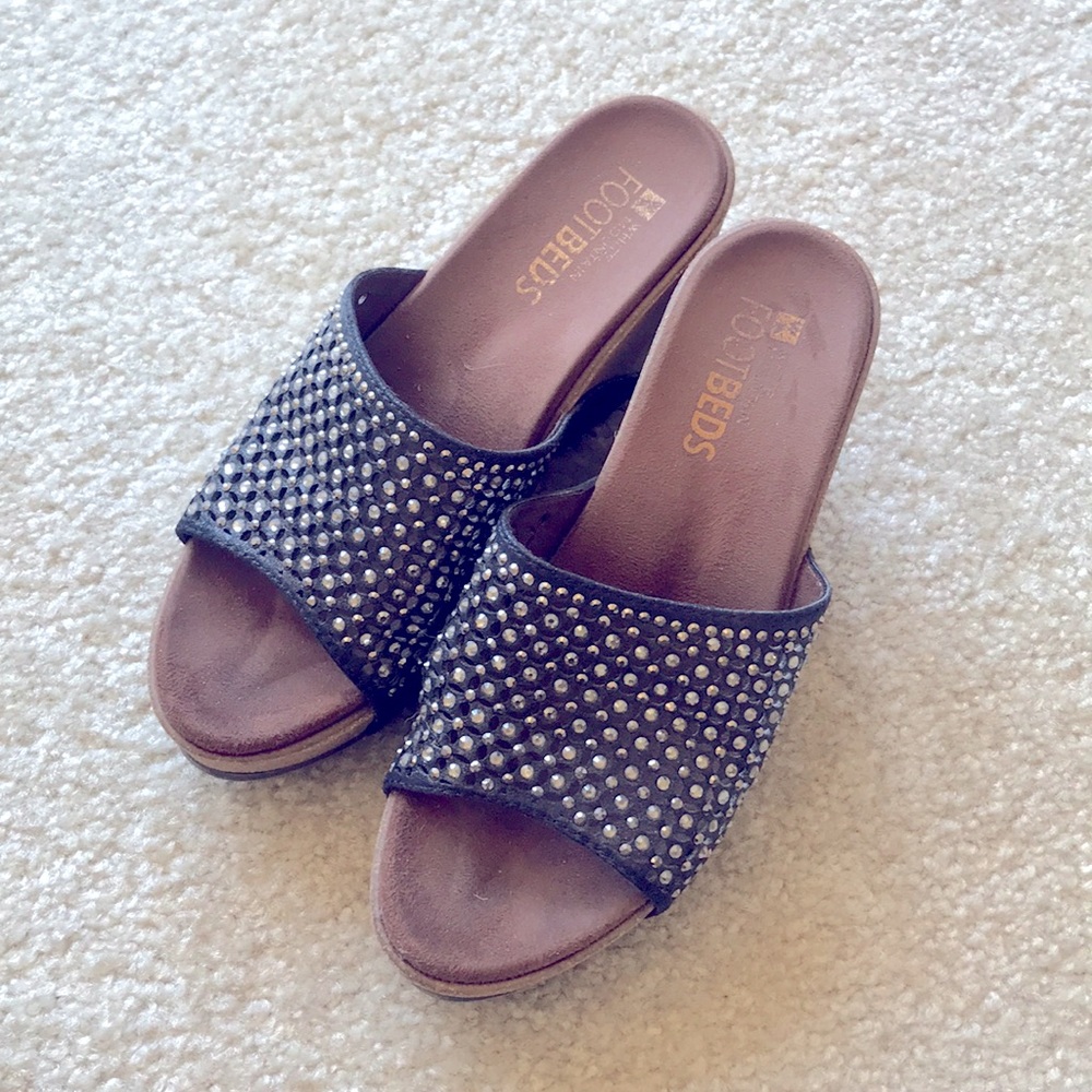 White Mountain rhinestone sandals